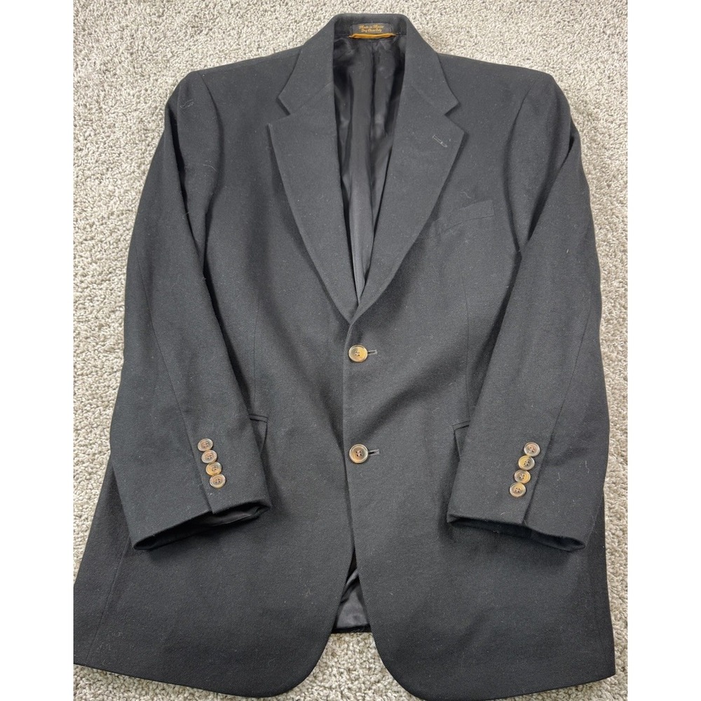 Lord & Taylor Grant Thomas Pure Cashmere Blazer Jacket Sport Coat Black Mens 40R